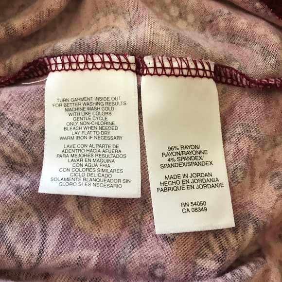 JONES NEW YORK SIGNATURE COWL NECK PAISLEY TOP SIZE L - Picture 5 of 5